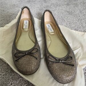 Jimmy Choo Bronze Glitter Flat NWOT